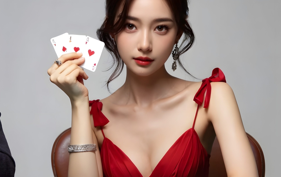 casino-girl-with-red-dress-playing-poker (3)